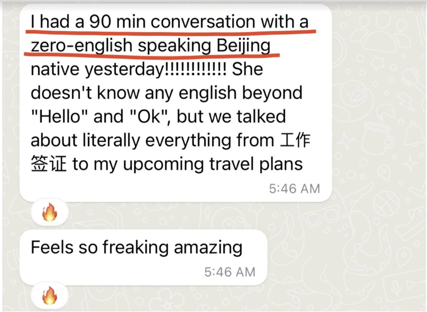 90 minute conversation in Beijing