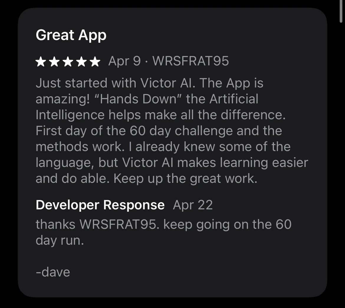 App Store 5-star review